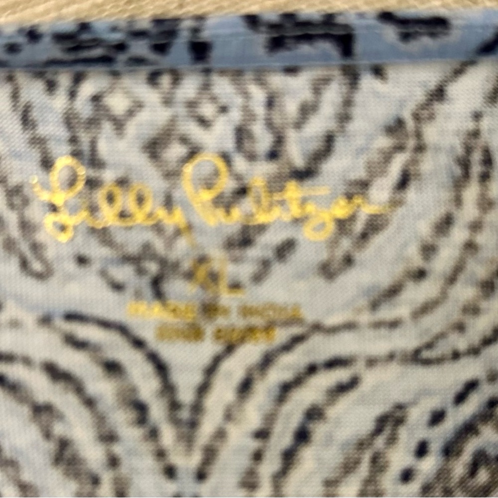 Lilly Pulitzer Blue Patterned Dress, XL - Picture 5 of 5